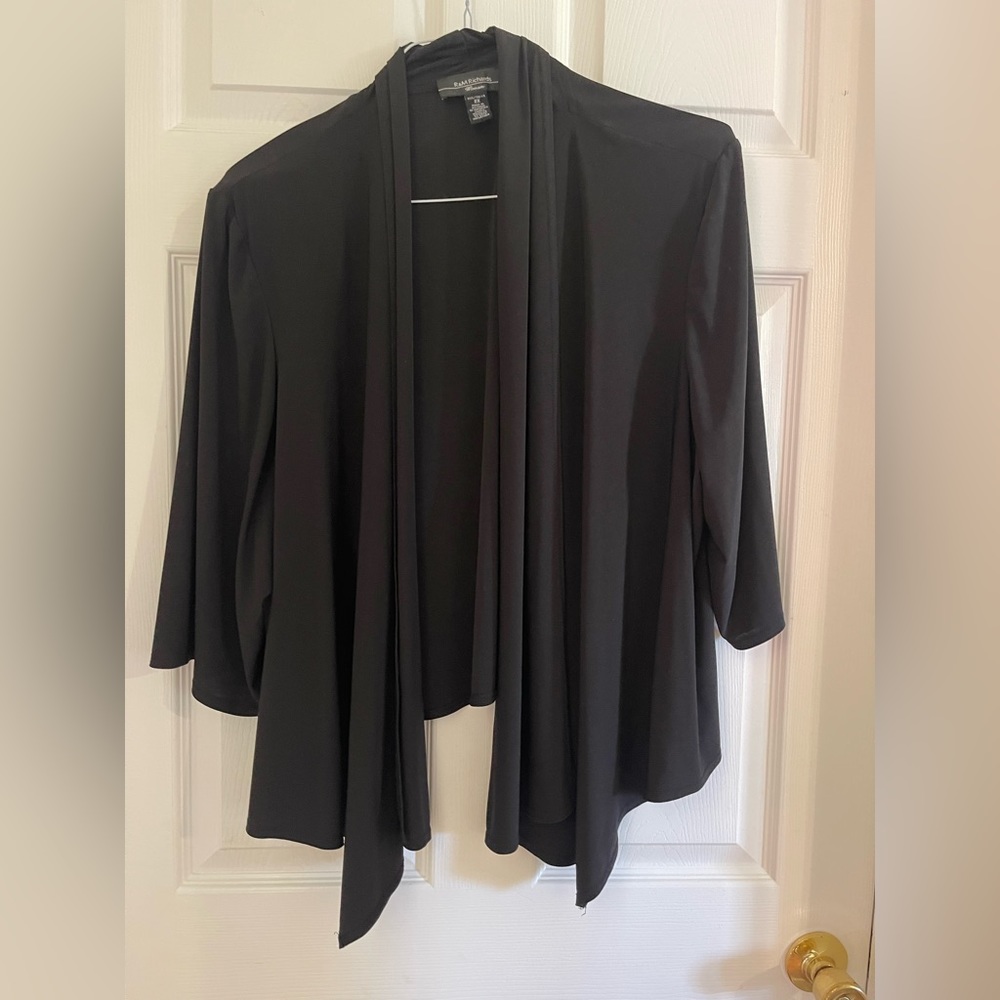 R&M Richard’s Black 3/4 sleeve swing jacket; 2x; shoulder pads for structure